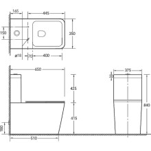 Унитаз компакт SantiLine SL-5017 Белый с бачком и сиденьем Микролифт