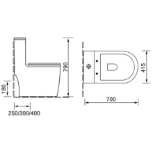 Унитаз-компакт безободковый с сиденьем микролифт SantiLine SL-5019