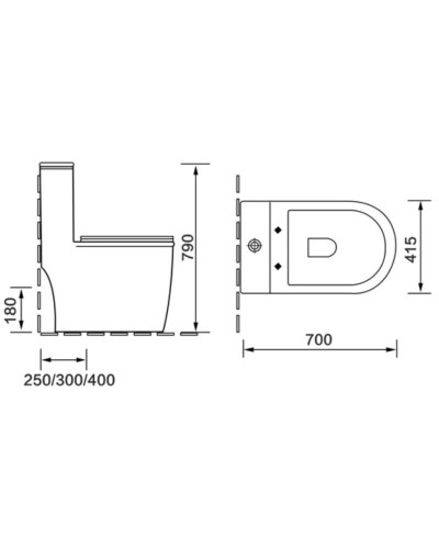 Унитаз-компакт безободковый с сиденьем микролифт SantiLine SL-5019