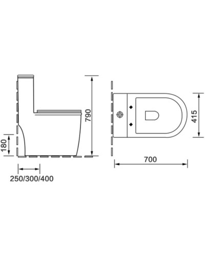 Унитаз-компакт безободковый с сиденьем микролифт SantiLine SL-5019B