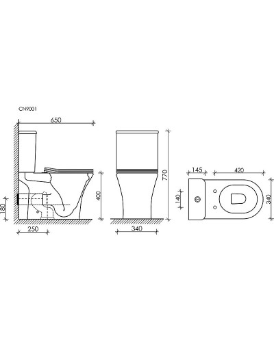 Унитаз компакт Ceramica Nova Fortuna CN9001 с бачком и сиденьем Микролифт