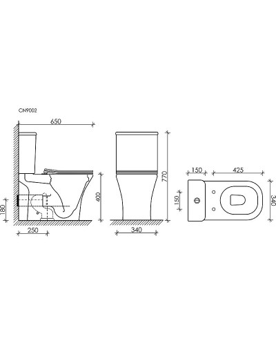 Унитаз компакт Ceramica Nova Alfa CN9002 с бачком и сиденьем Микролифт