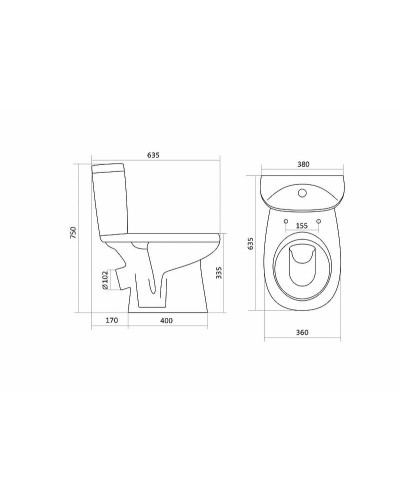 Унитаз компакт Santek Анимо 1.WH30.2.134 с бачком и сиденьем