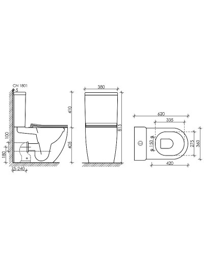 Унитаз компакт Ceramica Nova Mia CN1801 с бачком и сиденьем Микролифт