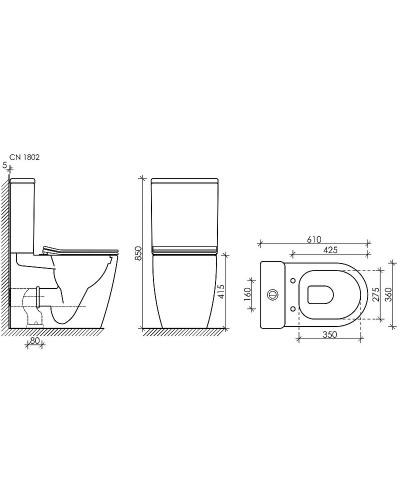 Унитаз компакт Ceramica Nova Highlight CN1802 с бачком и сиденьем Микролифт