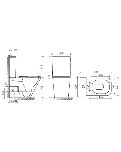 Унитаз компакт Ceramica Nova Cubic CN1803 с бачком и сиденьем Микролифт