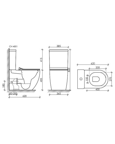 Унитаз компакт Ceramica Nova Metropol CN4001 с бачком и сиденьем Микролифт