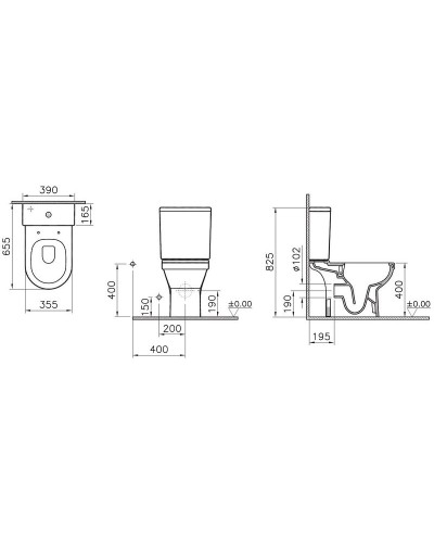Унитаз компакт Vitra S50 9797B003-7204 с бачком и сиденьем Микролифт