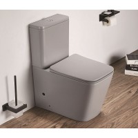 Унитаз компакт CeramaLux 2170AXMH Светло-серый матовый с бачком и сиденьем Микролифт