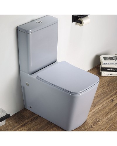 Унитаз компакт CeramaLux 2170AXMHL Голубой матовый с бачком и сиденьем Микролифт