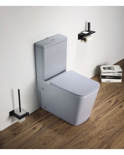 Унитаз компакт CeramaLux 2170AXMHL Голубой матовый с бачком и сиденьем Микролифт