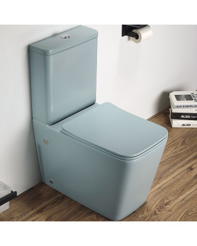 Унитаз компакт CeramaLux 2170AXMLG Зеленый матовый с бачком и сиденьем Микролифт