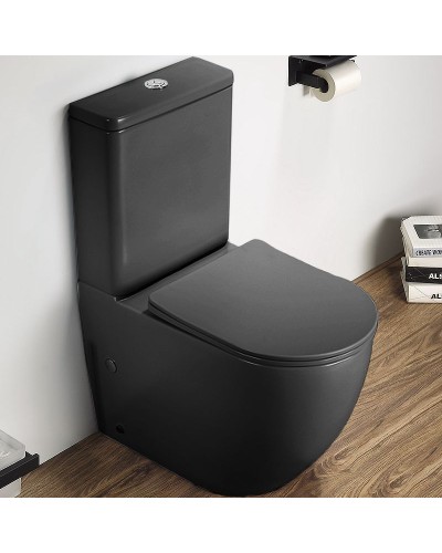 Унитаз компакт CeramaLux 2166XMDH Серый матовый с бачком и сиденьем Микролифт