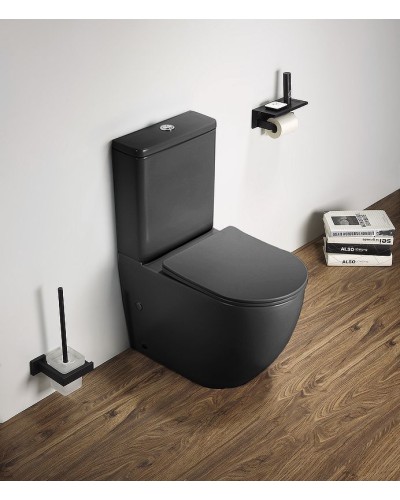 Унитаз компакт CeramaLux 2166XMDH Серый матовый с бачком и сиденьем Микролифт