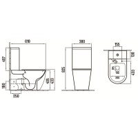 Унитаз компакт CeramaLux 2166XMDH Серый матовый с бачком и сиденьем Микролифт