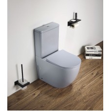 Унитаз компакт CeramaLux 2166XMHL Голубой матовый с бачком и сиденьем Микролифт