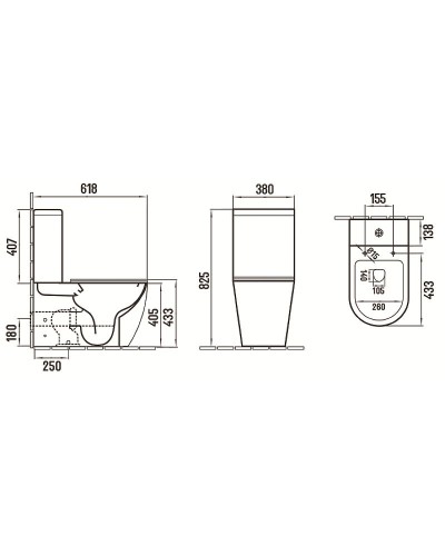 Унитаз компакт CeramaLux 2166XMHL Голубой матовый с бачком и сиденьем Микролифт