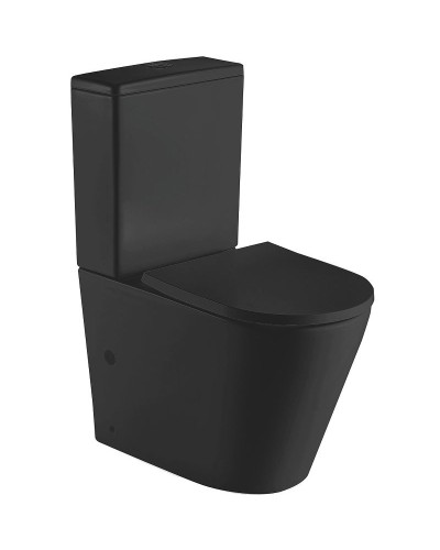 Унитаз компакт CeramaLux 2179-1MB Черный матовый с бачком и сиденьем Микролифт