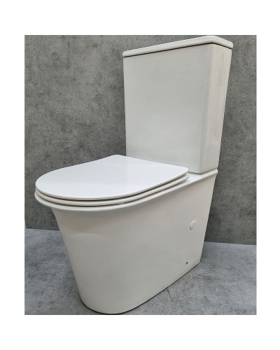 Унитаз компакт CeramaLux 1223A Белый глянцевый с бачком и сиденьем Микролифт