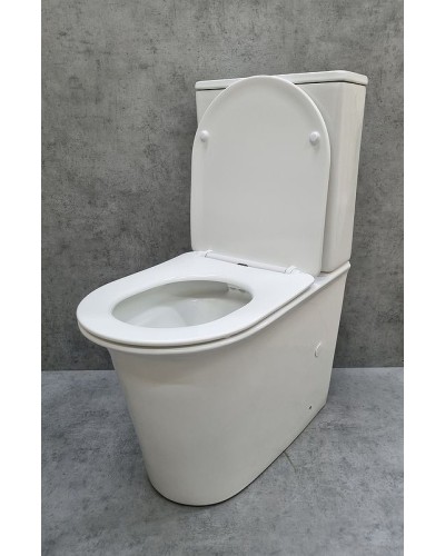 Унитаз компакт CeramaLux 1223A Белый глянцевый с бачком и сиденьем Микролифт