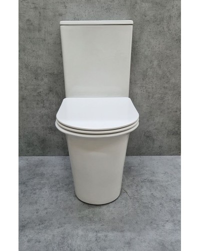 Унитаз компакт CeramaLux 1223A Белый глянцевый с бачком и сиденьем Микролифт