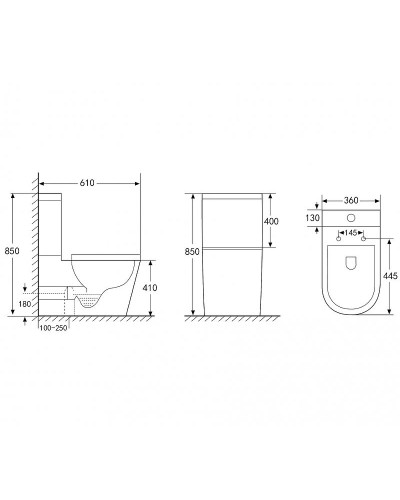 Унитаз компакт Abber Bequem AC1112 с бачком и сиденьем Микролифт