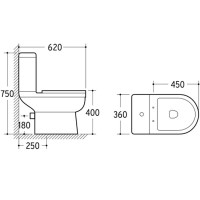 Унитаз компакт Niagara Nero NG-9902 с бачком и сиденьем Микролифт