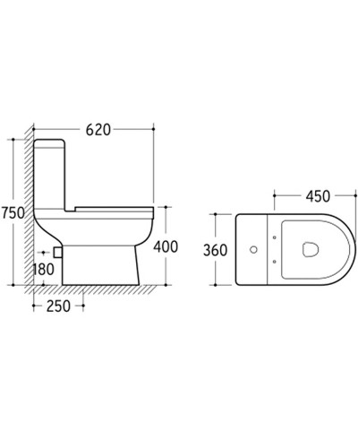Унитаз компакт Niagara Nero NG-9902 с бачком и сиденьем Микролифт
