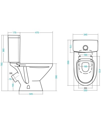 Унитаз-компакт с сиденьем полипропилен Santek Лига 1.WH30.2.197