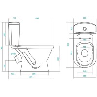 Унитаз-компакт антивсплеск с сиденьем Santek Алькор 1.WH30.2.140