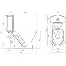 Унитаз-компакт антивсплеск с сиденьем Santek Алькор 1.WH30.2.140