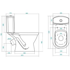 Унитаз-компакт антивсплеск с сиденьем Santek Алькор 1.WH30.2.140