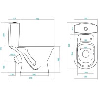 Унитаз-компакт с сиденьем полипропилен Santek Алькор 1.WH30.2.196