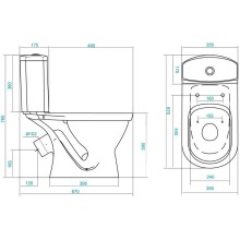 Унитаз-компакт с сиденьем полипропилен Santek Алькор 1.WH30.2.196