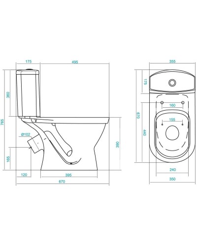 Унитаз-компакт с сиденьем полипропилен Santek Алькор 1.WH30.2.196