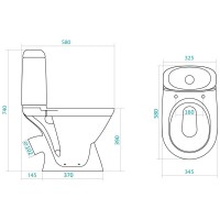 Унитаз-компакт с сиденьем полипропилен Santek Римини 1.WH11.1.758