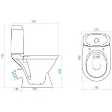 Унитаз-компакт с сиденьем полипропилен Santek Римини 1.WH11.1.758