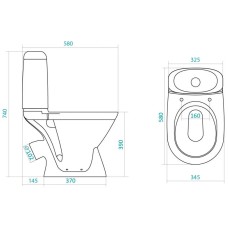 Унитаз-компакт с сиденьем полипропилен Santek Римини 1.WH11.1.758