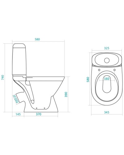 Унитаз-компакт с сиденьем полипропилен Santek Римини 1.WH11.1.758
