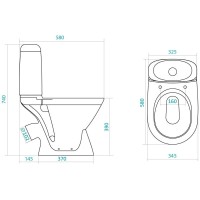 Унитаз-компакт с сиденьем полипропилен Santek Римини 1.WH50.1.523