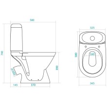 Унитаз-компакт с сиденьем полипропилен Santek Римини 1.WH50.1.523