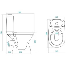 Унитаз-компакт с сиденьем полипропилен Santek Римини 1.WH50.1.523