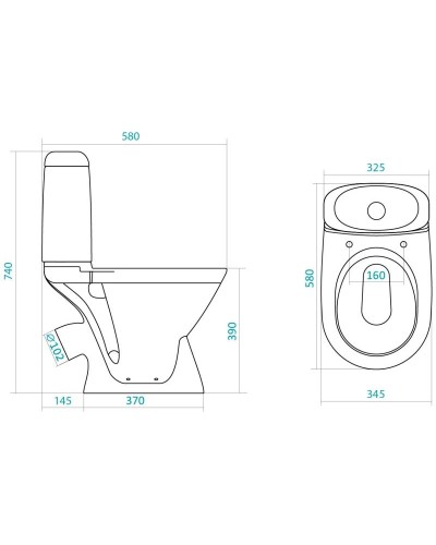 Унитаз-компакт с сиденьем полипропилен Santek Римини 1.WH50.1.523