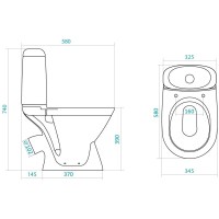 Унитаз-компакт с сиденьем Santek Римини 1.WH30.2.130