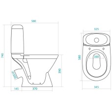 Унитаз-компакт с сиденьем Santek Римини 1.WH30.2.130