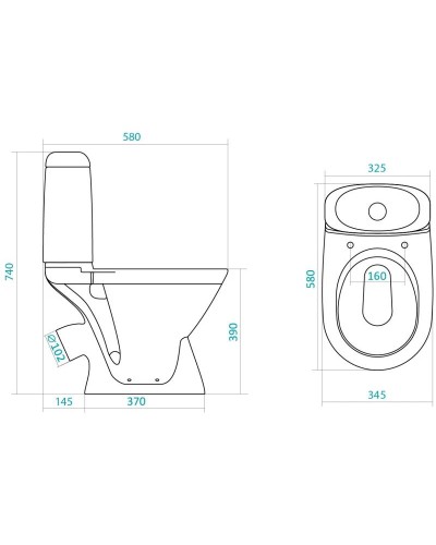 Унитаз-компакт с сиденьем Santek Римини 1.WH30.2.130