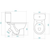 Унитаз-компакт антивсплеск с сиденьем полипропилен Santek Бореаль 1.WH30.1.704