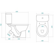 Унитаз-компакт антивсплеск с сиденьем полипропилен Santek Бореаль 1.WH30.1.704