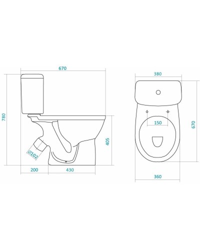Унитаз-компакт антивсплеск с сиденьем полипропилен Santek Бореаль 1.WH30.1.704