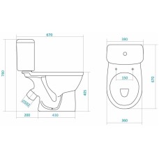 Унитаз-компакт антивсплеск с сиденьем Santek Бореаль 1.WH30.2.143